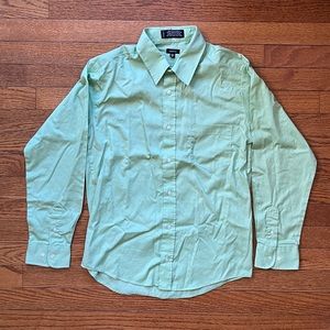 Claiborne Boys Long Sleeve Sherbet Green Button Down Dress Shirt